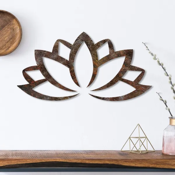Dekoratívny kovový doplnok na stenu Rusty Lotus