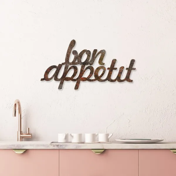 Dekoratívny kovový doplnok na stenu Rusty Bon Appetit
