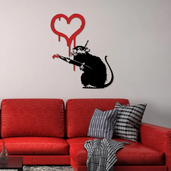 Dekoratívny kovový doplnok na stenu Banksy Metal 08