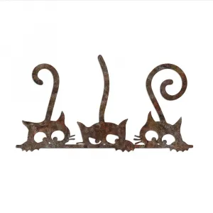 Dekoratívny kovový doplnok na stenu Rusty Cats 1