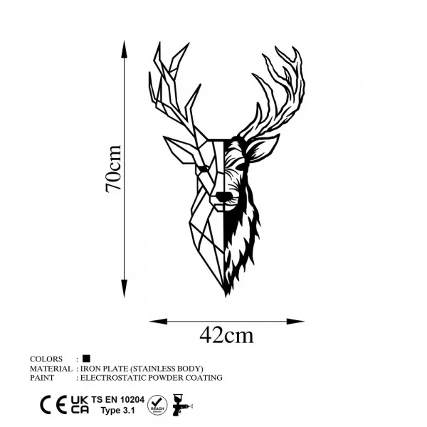 Dekoratívny kovový doplnok na stenu Red Deer 2