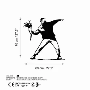 Dekoratívny kovový doplnok na stenu Banksy Metal 01