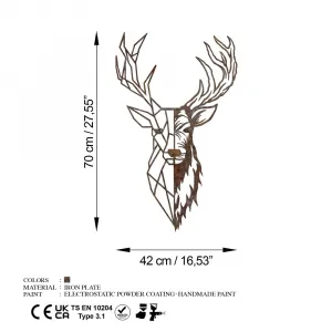 Dekoratívny kovový doplnok na stenu Rusty Deer 3