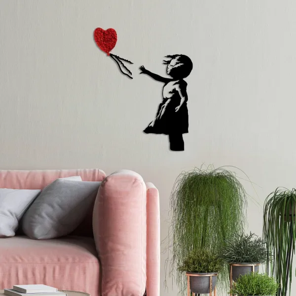 Dekoratívny kovový doplnok na stenu Banksy - 13-1