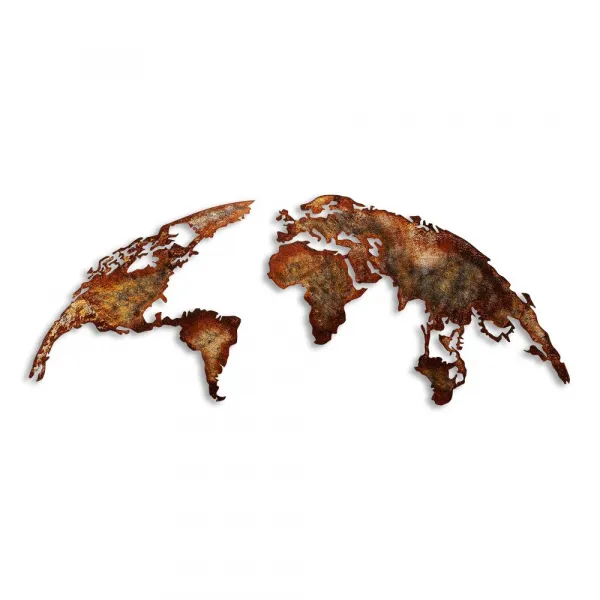 Dekoratívny kovový doplnok na stenu World Map Medium - 1