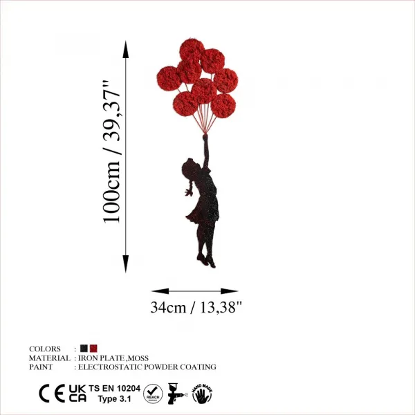 Dekoratívny kovový doplnok na stenu Banksy - 11-1