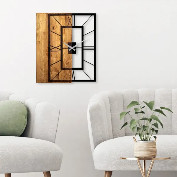 Dekoratívne drevené nástenné hodiny Wooden Clock 37