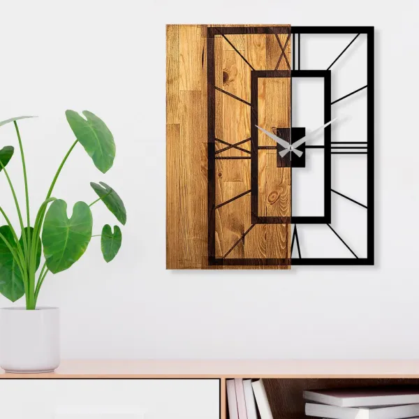 Dekoratívne drevené nástenné hodiny Wooden Clock 37