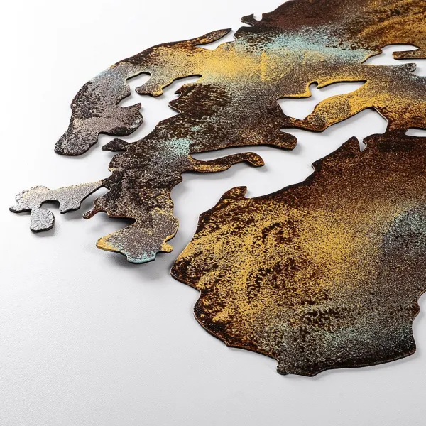 Dekoratívny kovový doplnok na stenu World Map Medium - 3