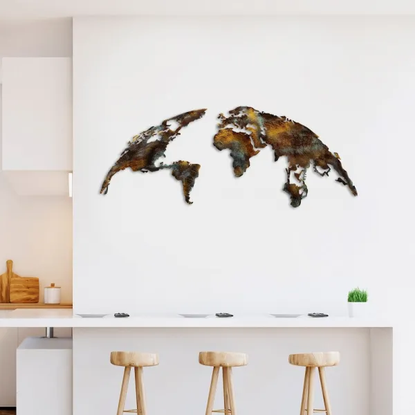 Dekoratívny kovový doplnok na stenu World Map Medium - 3