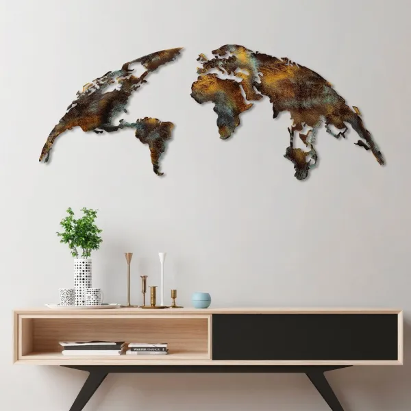 Dekoratívny kovový doplnok na stenu World Map Medium - 3