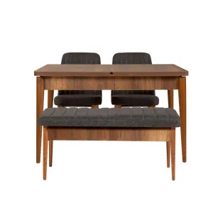 Kalune Design Jídelní set Vina 4D ořech/antracit