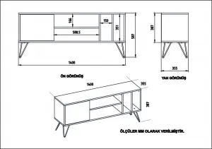 TV stolík Mistico (140) - Walnut, White