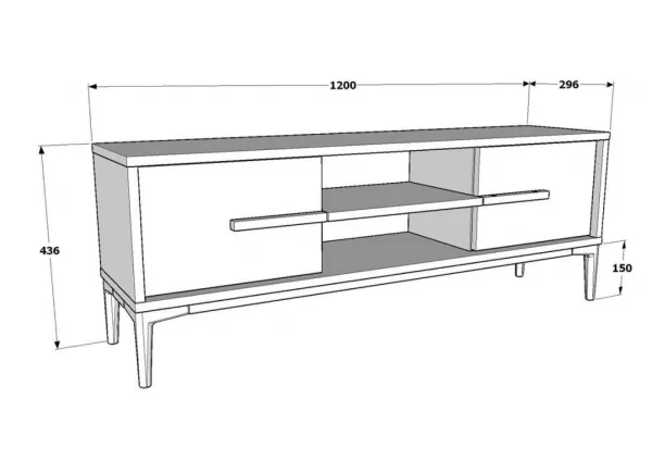 TV stolík Eslem - Oak, White