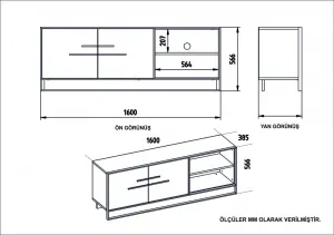 TV stolík Polka - Black