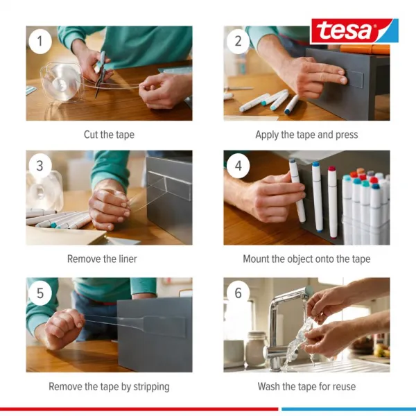 tesa Univerzálna obojstranná páska s technológiou Nano Power, 3 m x 30 mm