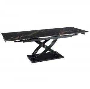 JAKS Rozkladací stôl Ibiza 160 - 240 cm čierny mramor