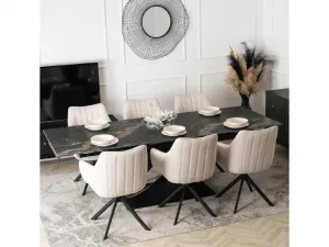 JAKS Rozkladací stôl Ibiza 160 - 240 cm čierny mramor
