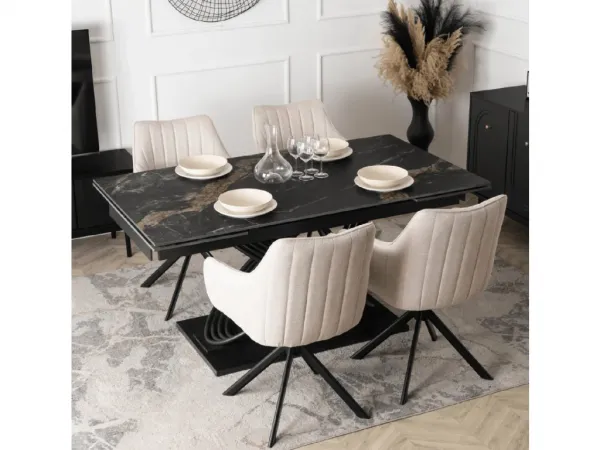 JAKS Rozkladací stôl Ibiza 160 - 240 cm čierny mramor