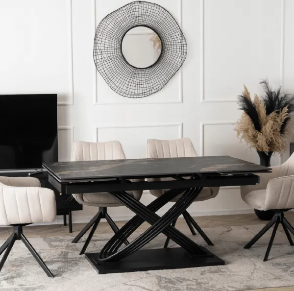 JAKS Rozkladací stôl Ibiza 160 - 240 cm čierny mramor