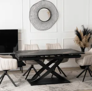 JAKS Rozkladací stôl Ibiza 160 - 240 cm čierny mramor