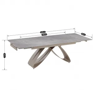 JAKS Rozkladací stôl Luigi 160 - 240 cm sivý mramor
