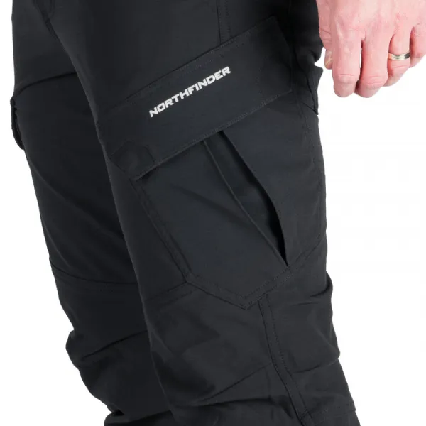 Pánske turistické zateplené nohavice NORTHFINDER KUBA-270blackblack