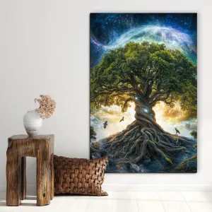 Drevený obraz stromu života - Yggdrasil