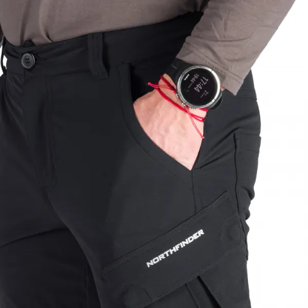 Pánske turistické zateplené nohavice NORTHFINDER KUBA-270blackblack