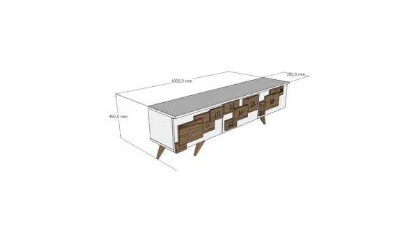 TV stolík 3 D - Anthracite, Walnut