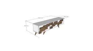 TV stolík 3 D - Anthracite, Walnut