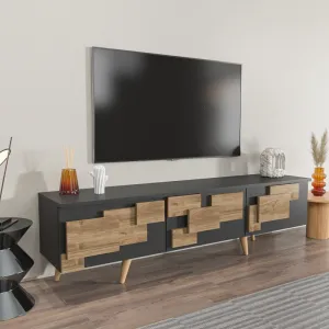 TV stolík 3 D - Anthracite, Walnut