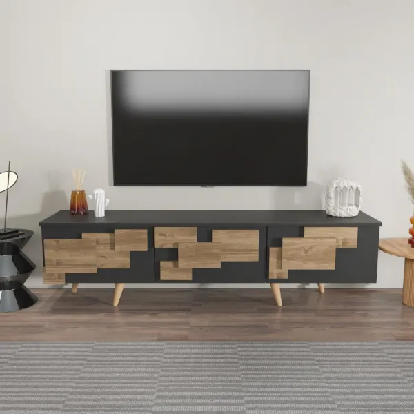 TV stolík 3 D - Anthracite, Walnut