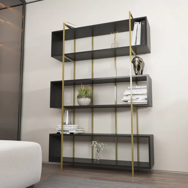 Knižnica Bruti - Anthracite, Gold