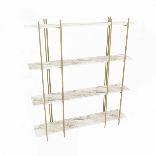 Knižnica Moss - White, Gold