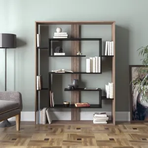 Knižnica Esteban - Walnut, Black