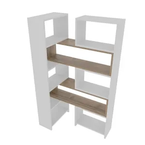 Knižnica Poyraz - White, Walnut