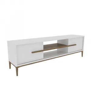 TV stolík Eslem - White, Walnut