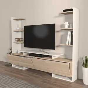 TV stolík Ava - White, Oak