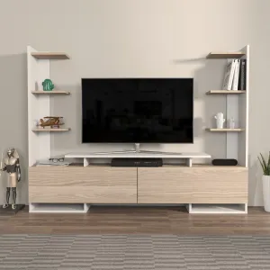 TV stolík Ava - White, Oak