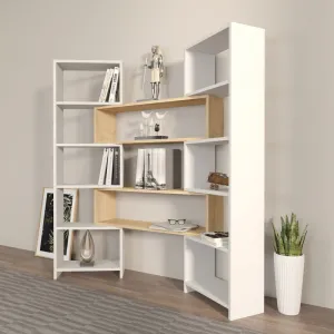 Knižnica Poyraz - White, Oak