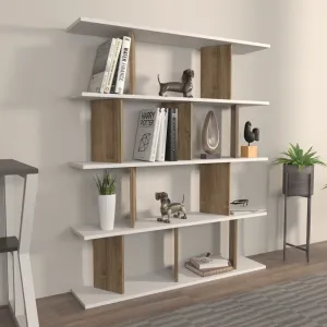 Knižnica Grace - White, Walnut