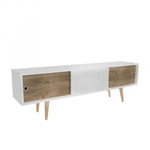 TV stolík Ecrin - White, Walnut