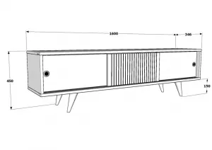TV stolík Ecrin - White, Walnut