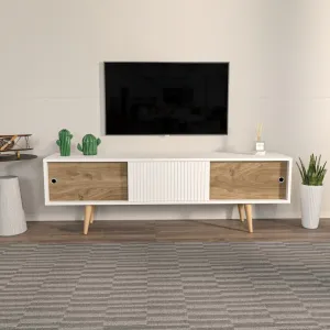 TV stolík Ecrin - White, Walnut