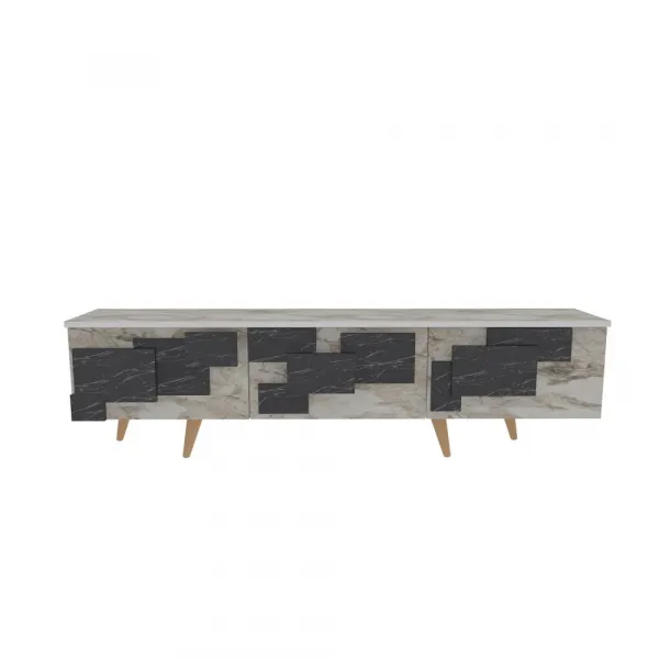 TV stolík 3 D - White, Marble