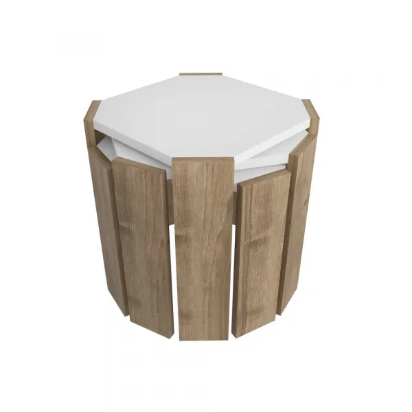 Konferenčný stolík Lori - White, Walnut