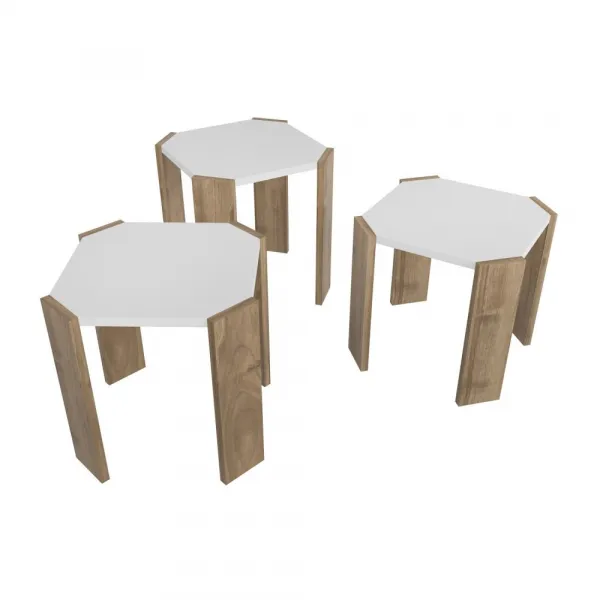 Konferenčný stolík Lori - White, Walnut