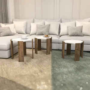 Konferenčný stolík Lori - White, Walnut
