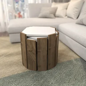 Konferenčný stolík Lori - White, Walnut